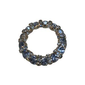 Vintage Signed Warner Rhinestone Wreath Brooch (A7886)